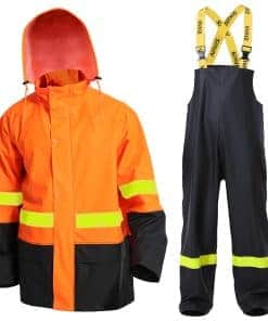 Conjunto de chaqueta impermeable con peto para pesca de