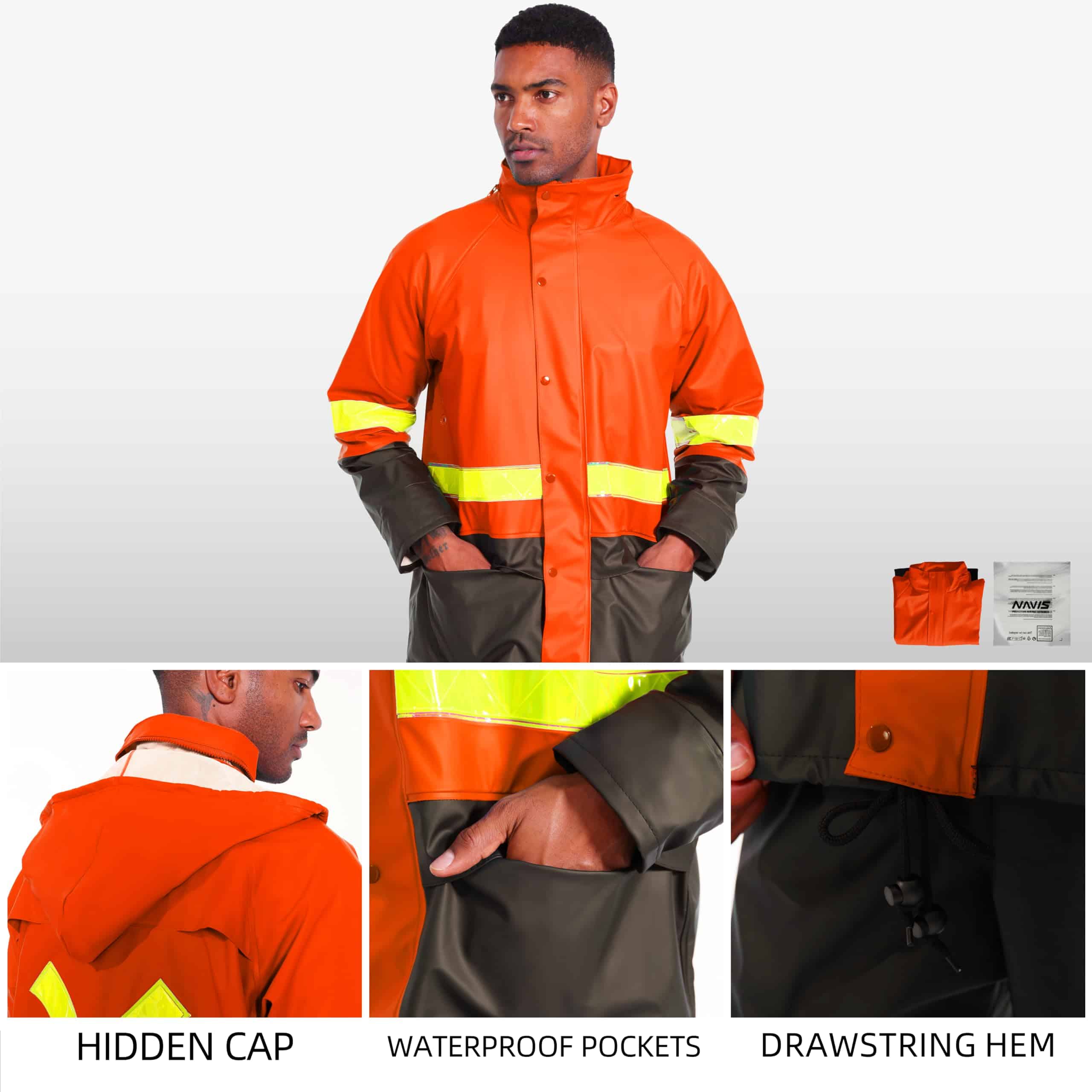 Conjunto de chaqueta impermeable con peto para pesca de - Imagen 4