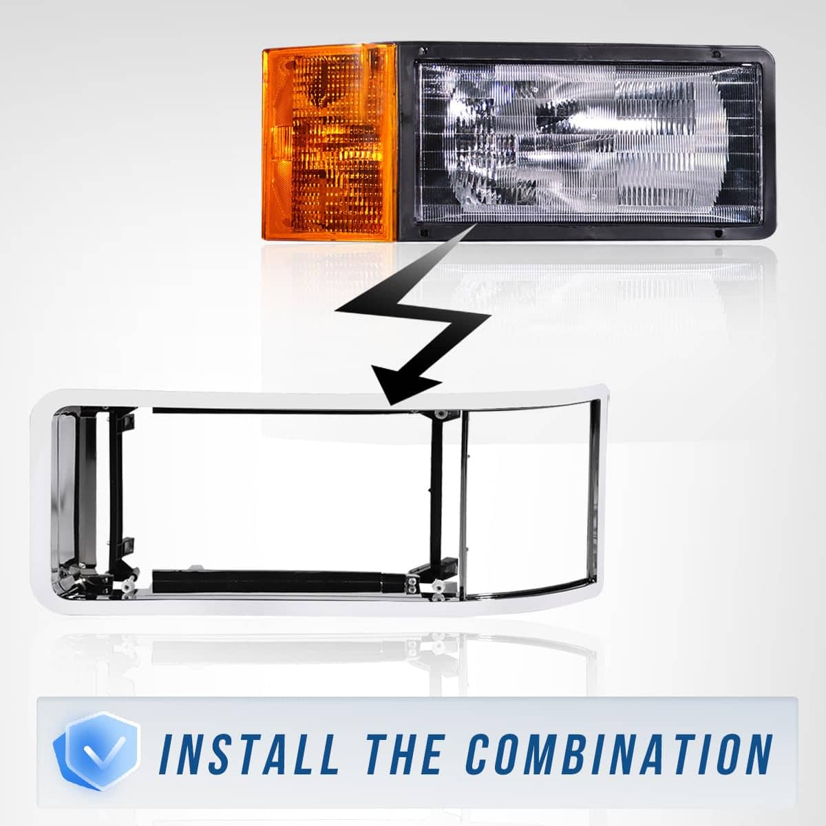 Bisel de Faro Cromado para Camión Mack CH Izquierdo del - Imagen 4