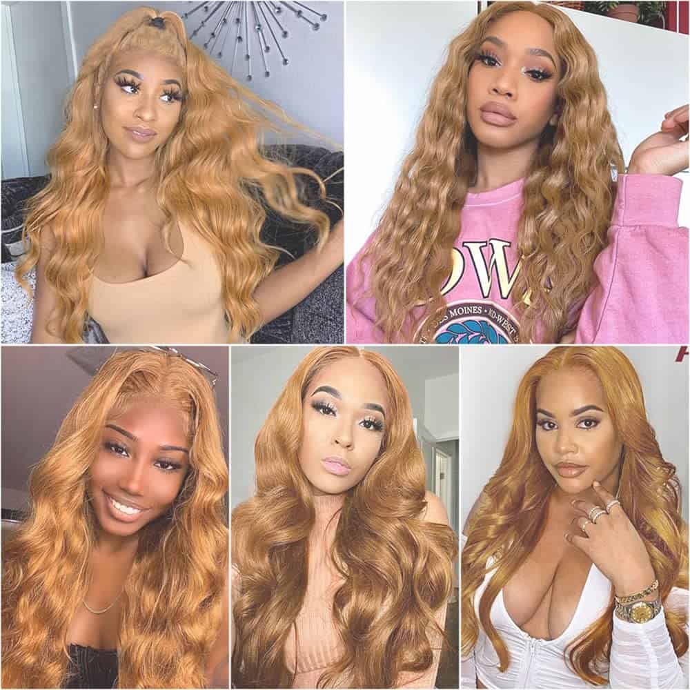 #27 Honey Blonde Bundles Cuerpo Onda Cabello Humano 28 - Imagen 3
