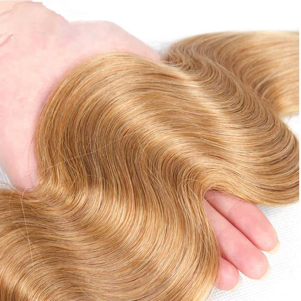#27 Honey Blonde Bundles Cuerpo Onda Cabello Humano 28 - Imagen 6