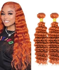 #350 Mechones de Onda Profunda de Cabello Humano de 26 28