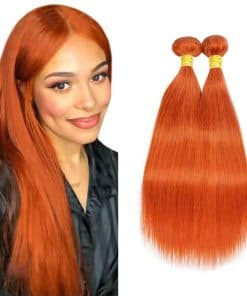 #350 Paquetes de Cabello Humano Liso Color Naranja 30 32