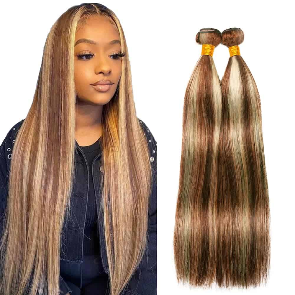 Paquetes de Cabello Humano P30/613 Highlight Blonde Rectos