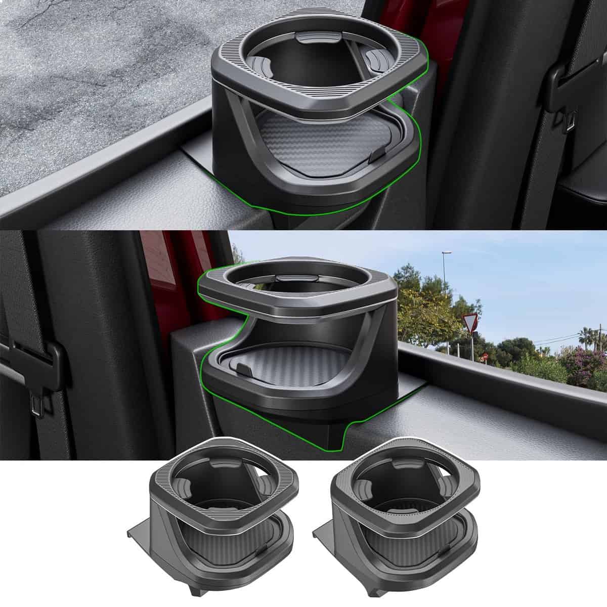 2PCS Soporte para Vasos de Puerta de Coche Compatible con
