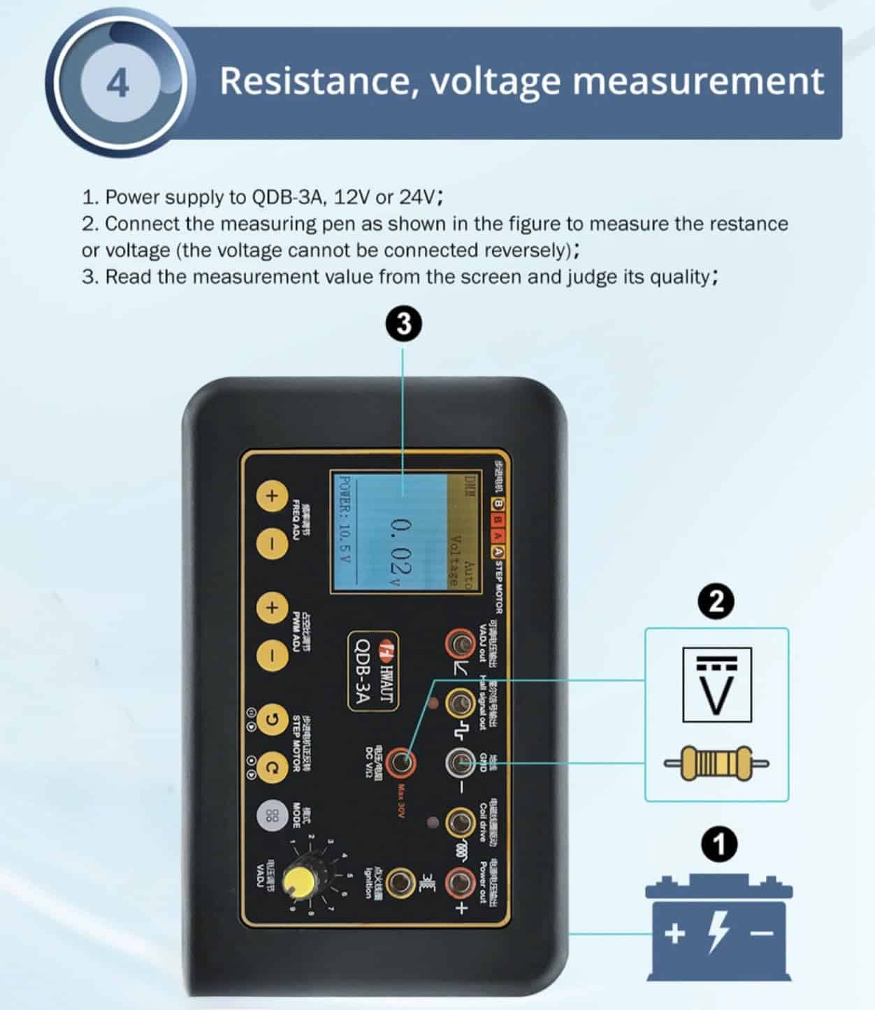 QDB-3A Probador de Bobina de Encendido, Herramienta Para - Imagen 7