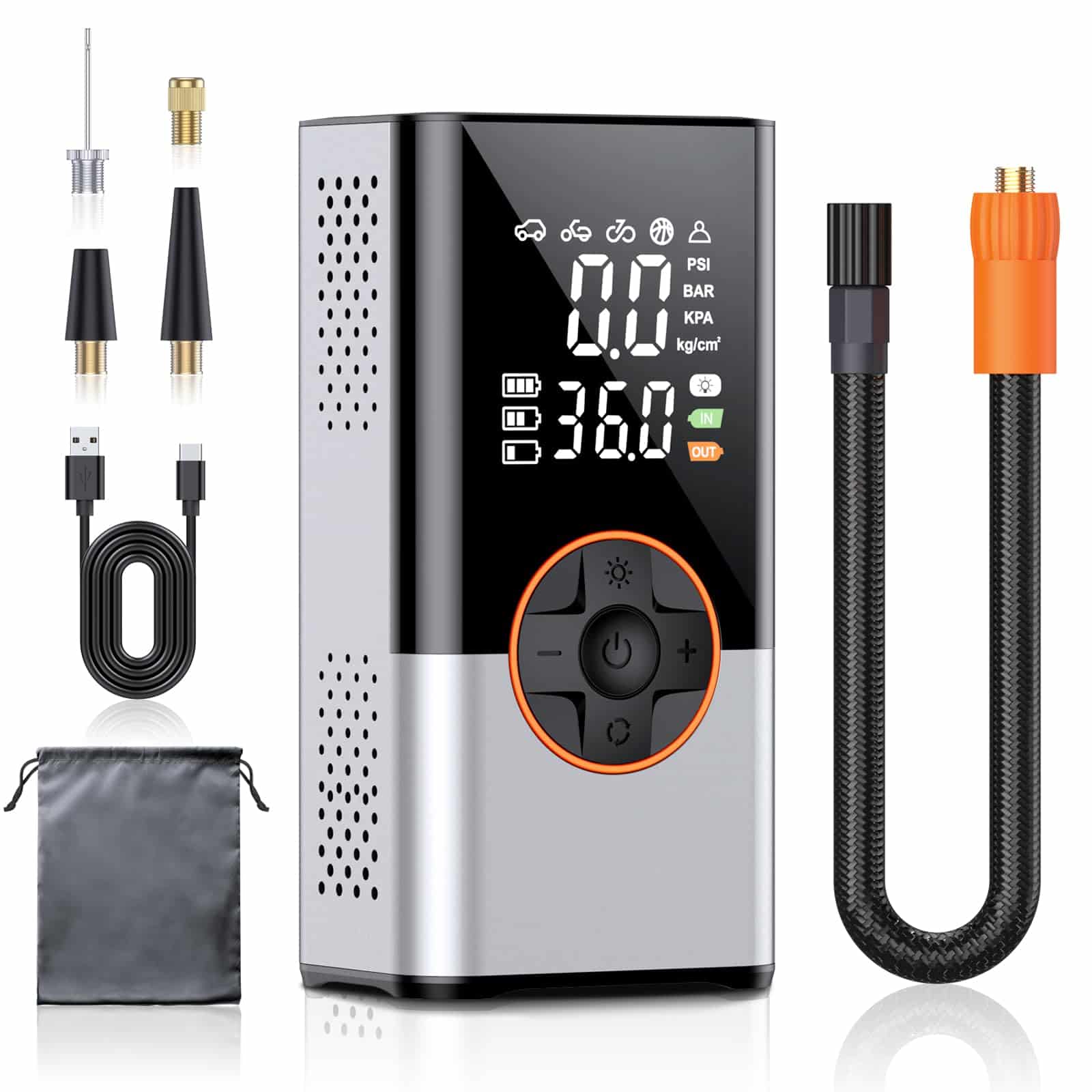 Inflador de neumáticos Compresor de aire portátil, 180PSI y