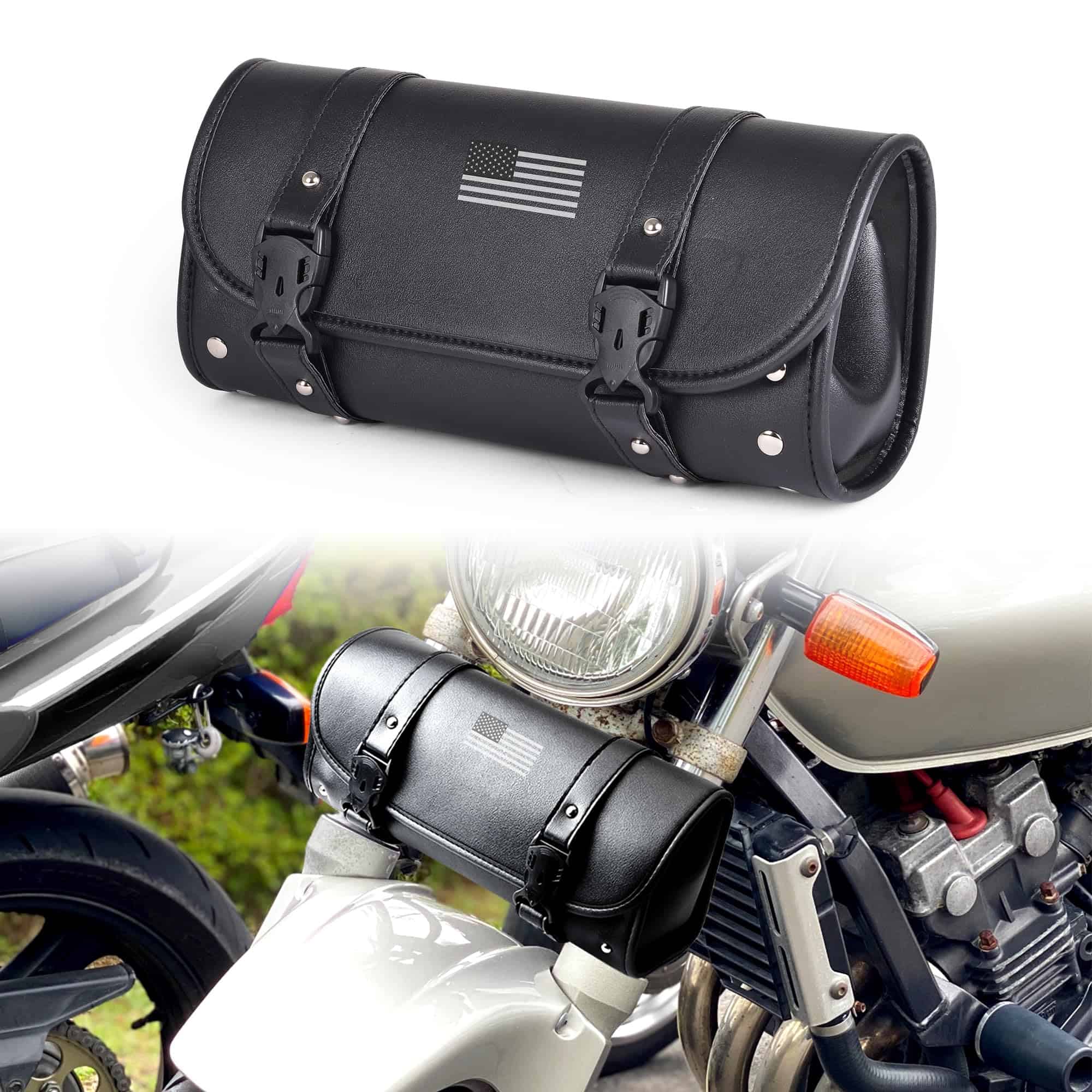 Bolso de Horquilla para Motocicleta Goldfire de Cuero PU