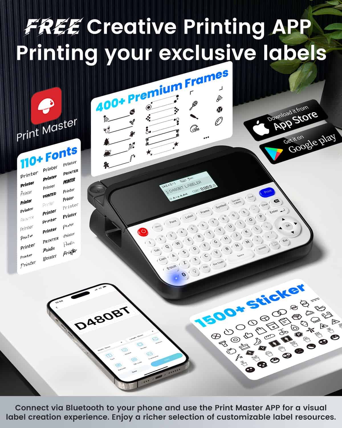 Máquina de etiquetado EazeID con cinta D480BT Bluetooth - Imagen 7