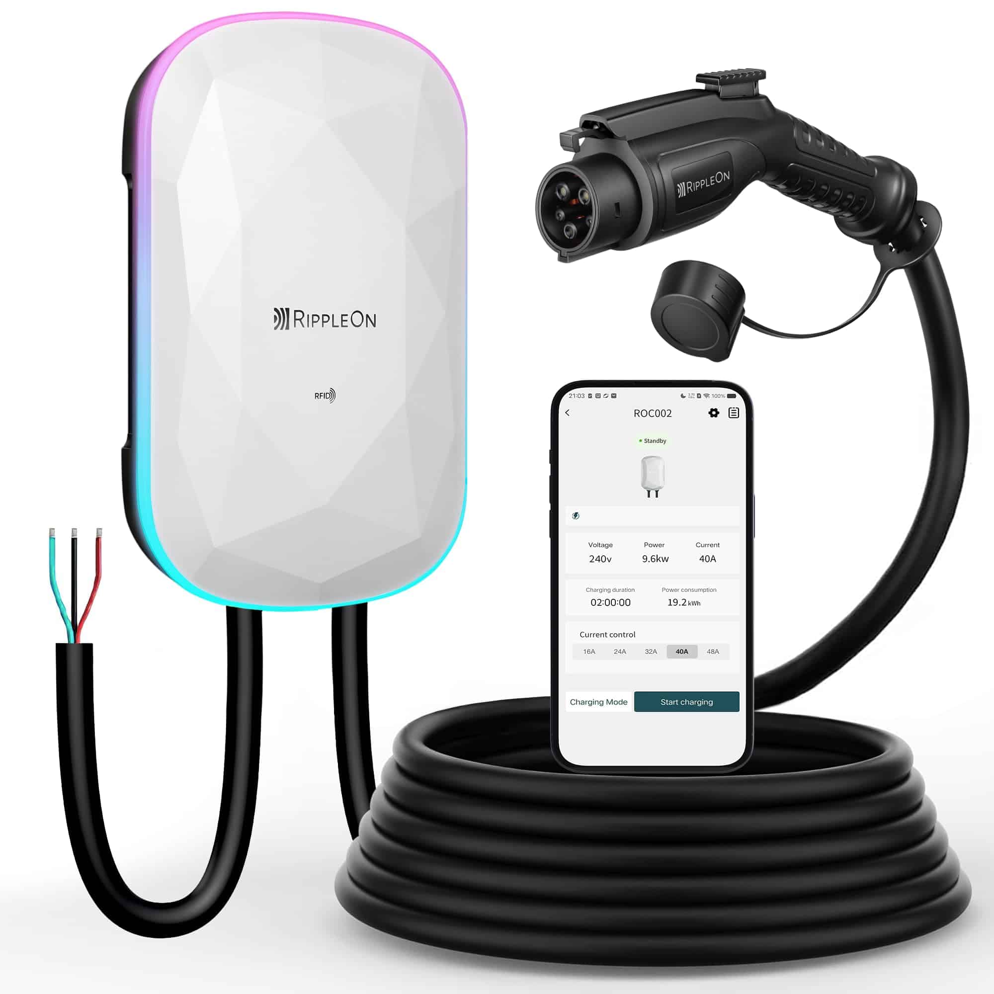 Cargador para coche eléctrico RIPPLEON Level 2 de 48