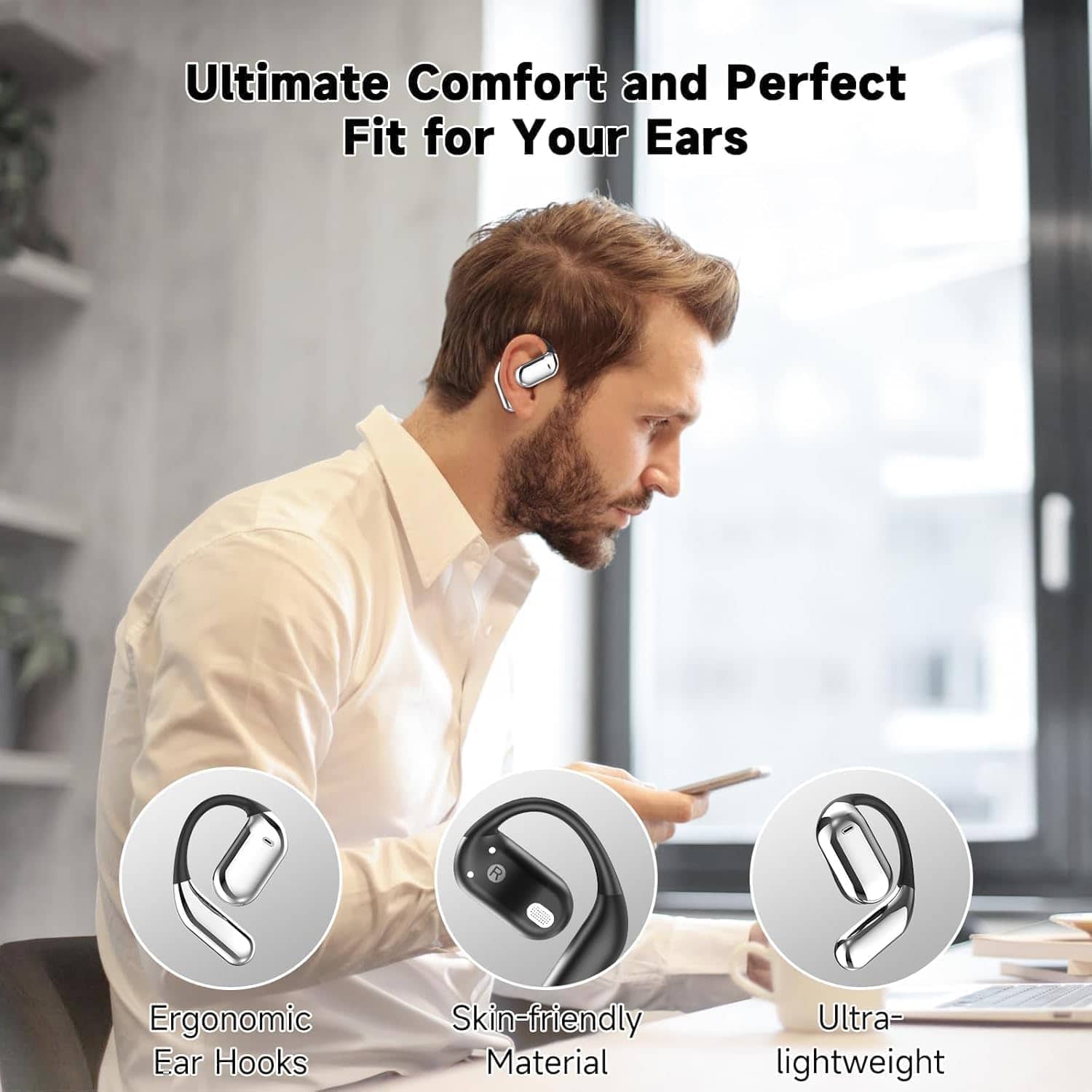 Auriculares inalámbricos ultra cómodos con Bluetooth 5.4 - Imagen 8