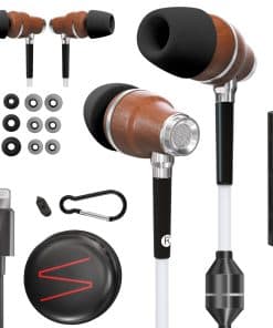 Audífonos de Tubo de Aire de Madera Premium -Negro