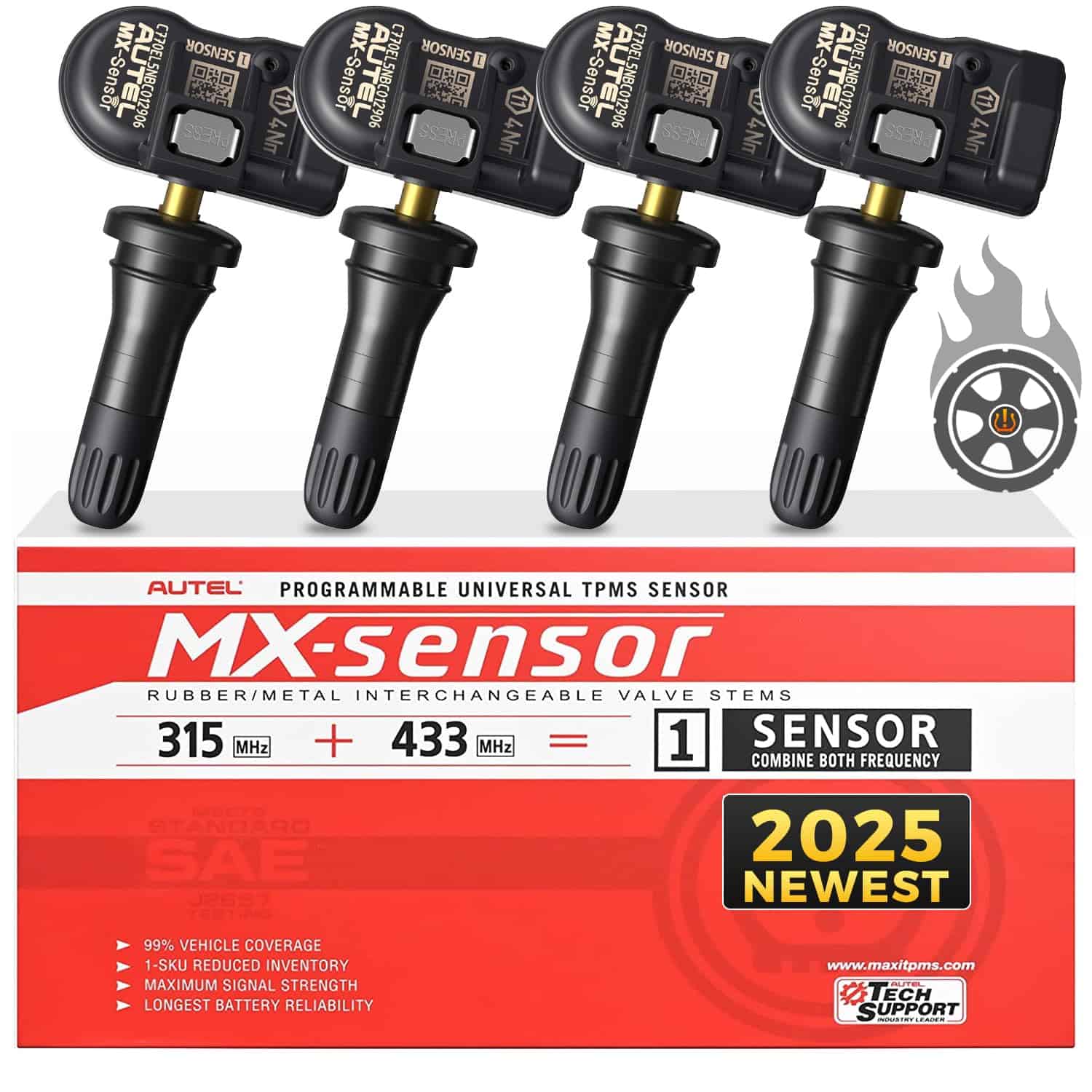 Sensores de TPMS Autel, MaxiTPMS MX-Sensor 315 433Mhz 2en1