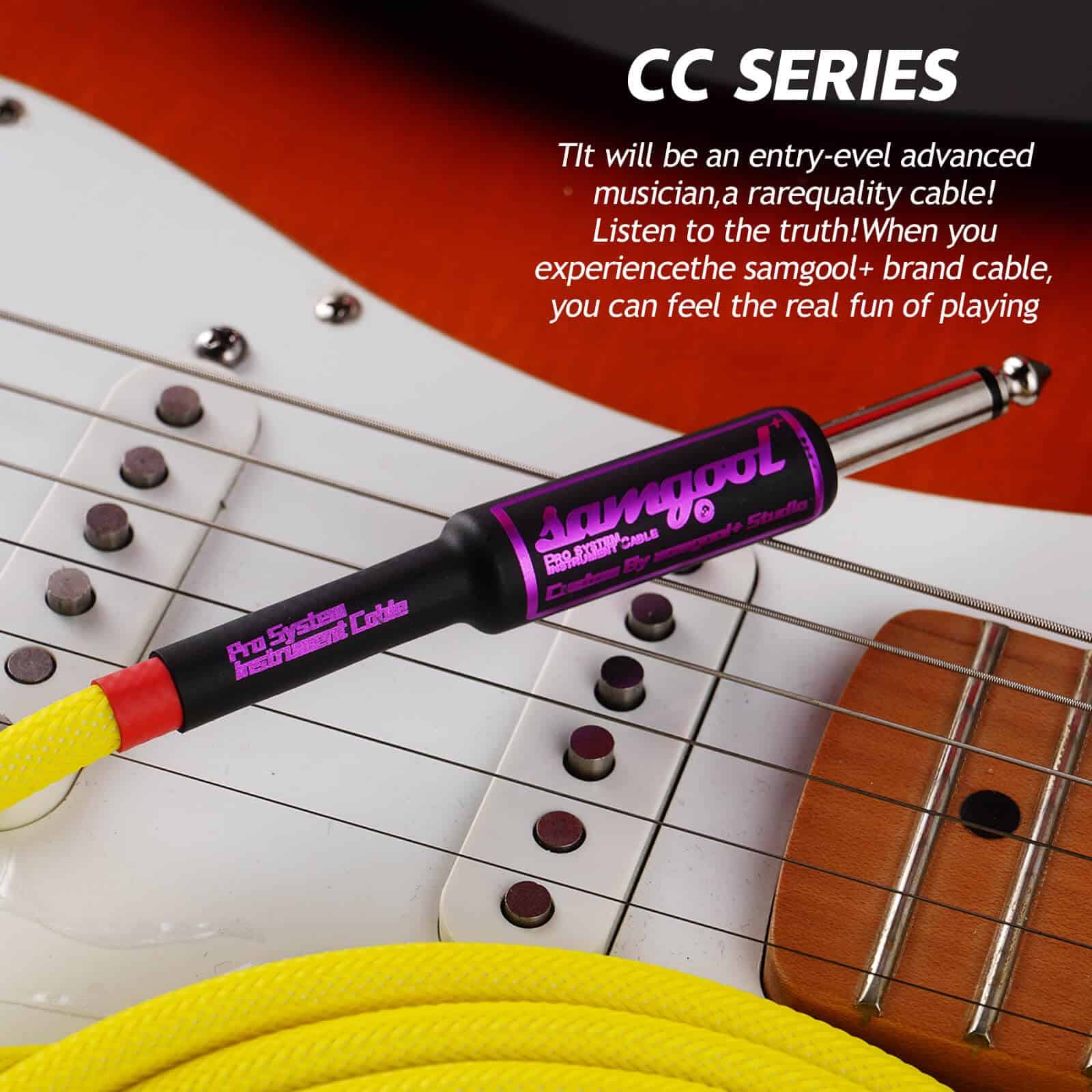 Cable de Guitarra Samgool de 10 pies, Cable de -Amarillo - Imagen 7