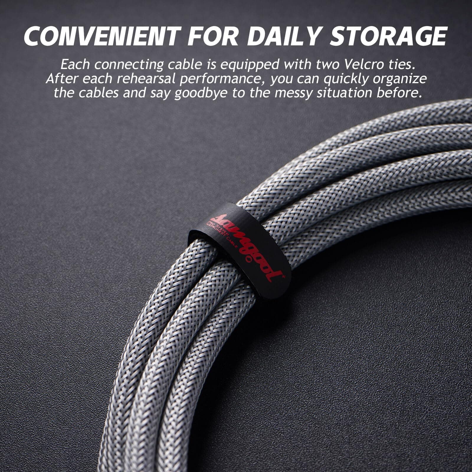 Cable de Guitarra Samgool de 15 pies, Cable de -Gris Platead - Imagen 6