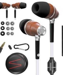 Audífonos de Tubo de Aire de Madera Premium -Negro