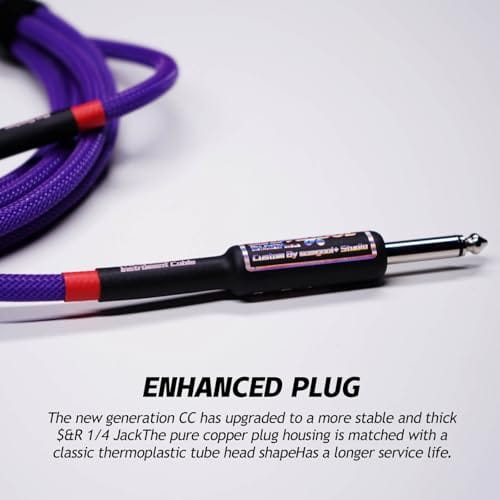 Cable de Guitarra Samgool de 15 pies, Cable de -Morado - Imagen 3