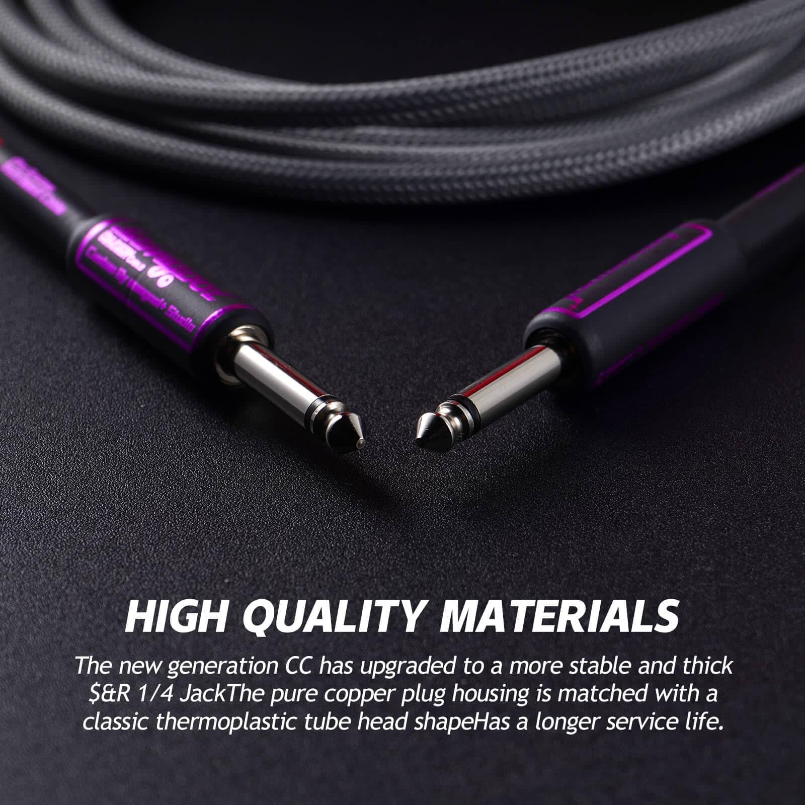 Cable de Guitarra Samgool de 15 pies, Cable de -Gris Platead - Imagen 5