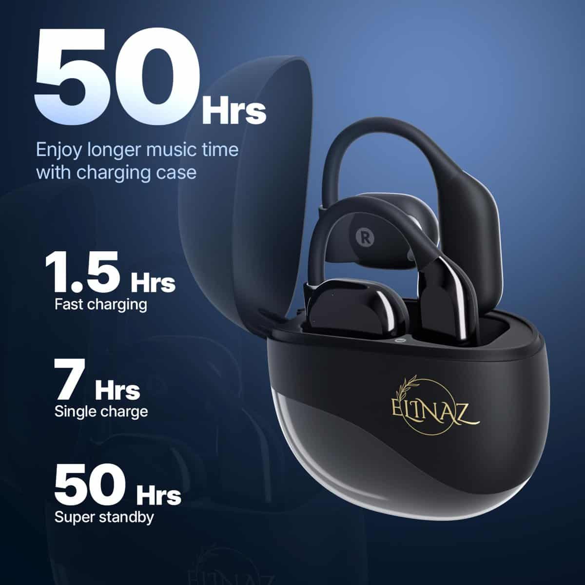 ELINAZ Auriculares inalámbricos de oído abierto Bluetooth - - Imagen 6