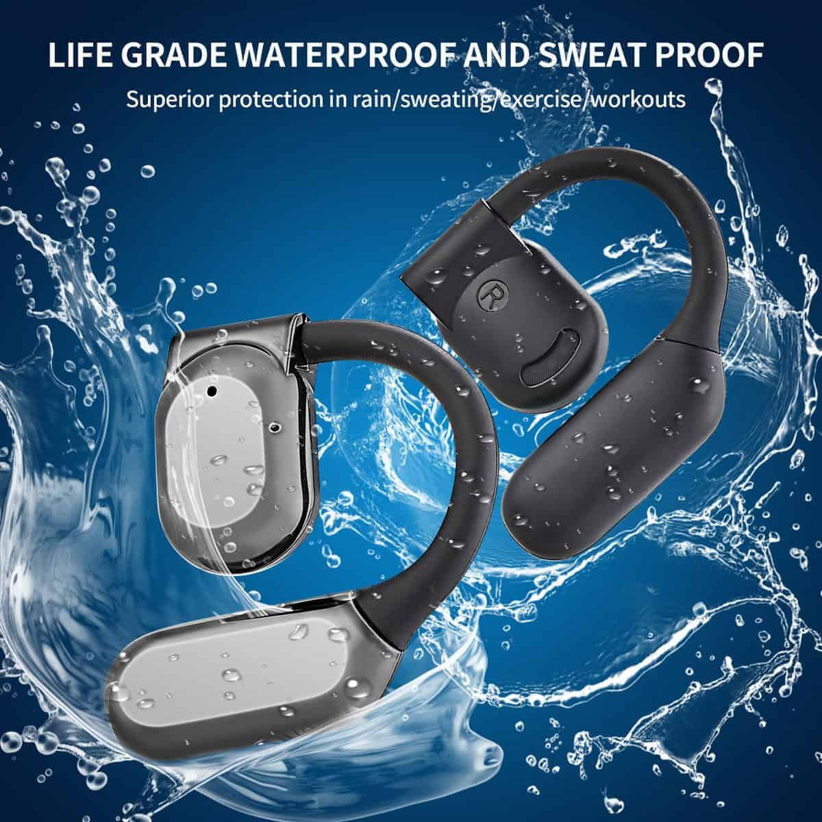 ELINAZ Auriculares inalámbricos de oído abierto Bluetooth - - Imagen 8