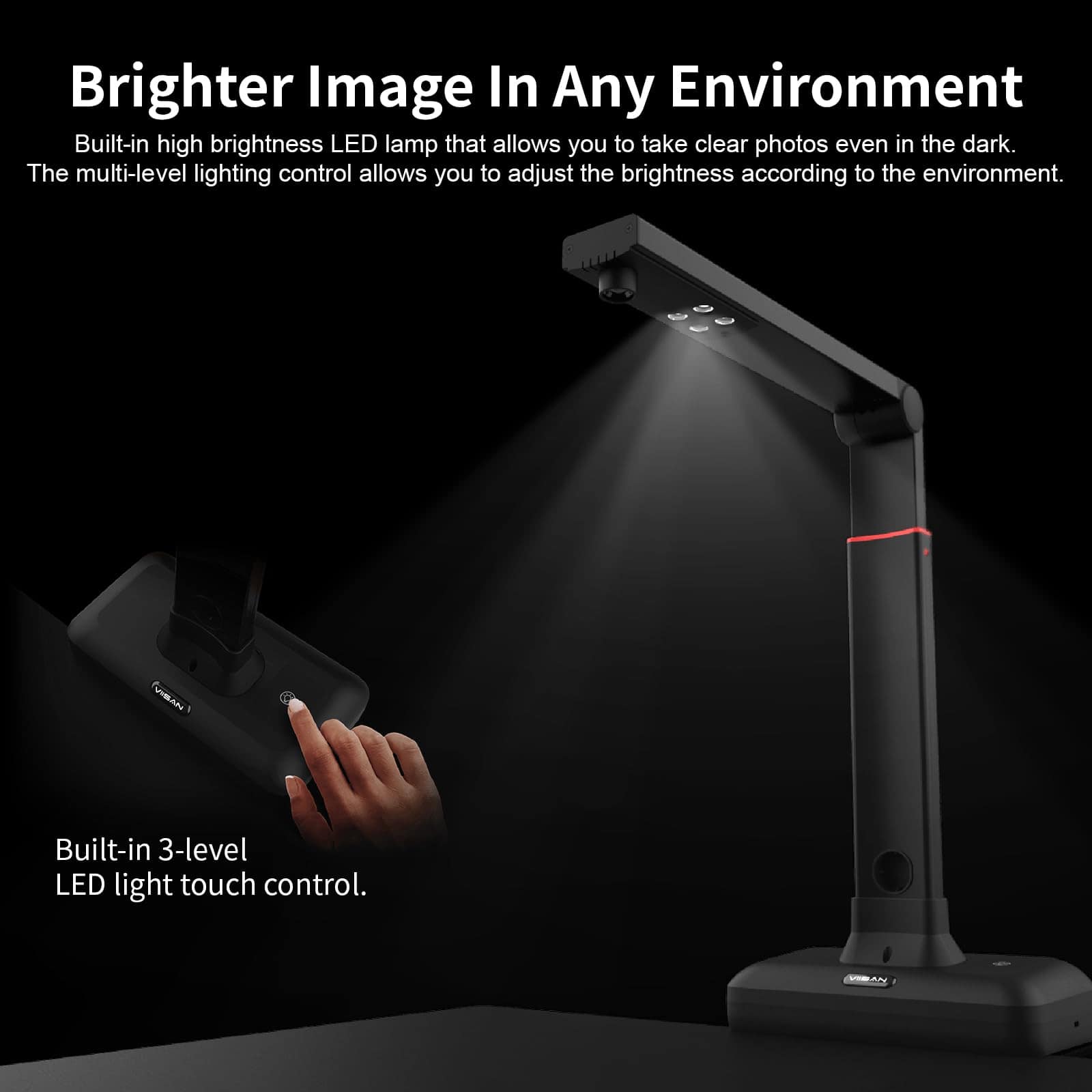 Escáner de Documentos VIISAN - Cámara de Documentos USB con - Imagen 7