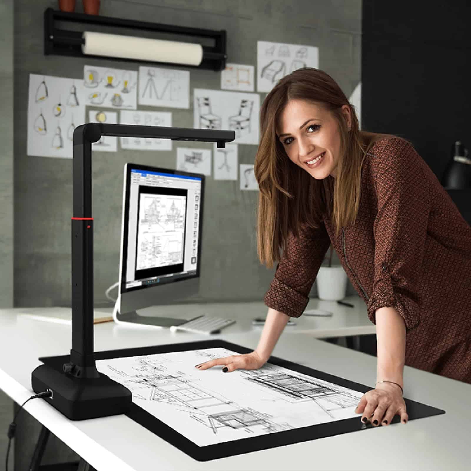 Escáner de Documentos VIISAN - Cámara de Documentos USB con - Imagen 9