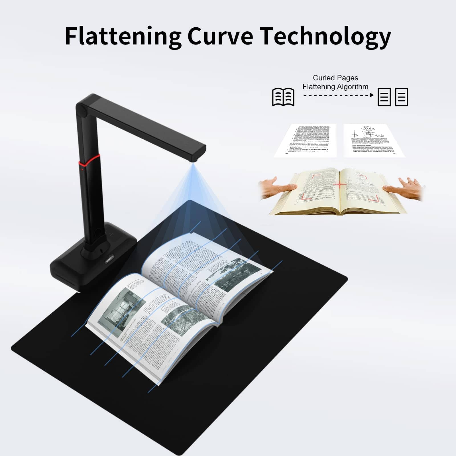 Escáner de Documentos VIISAN - Cámara de Documentos USB con - Imagen 4