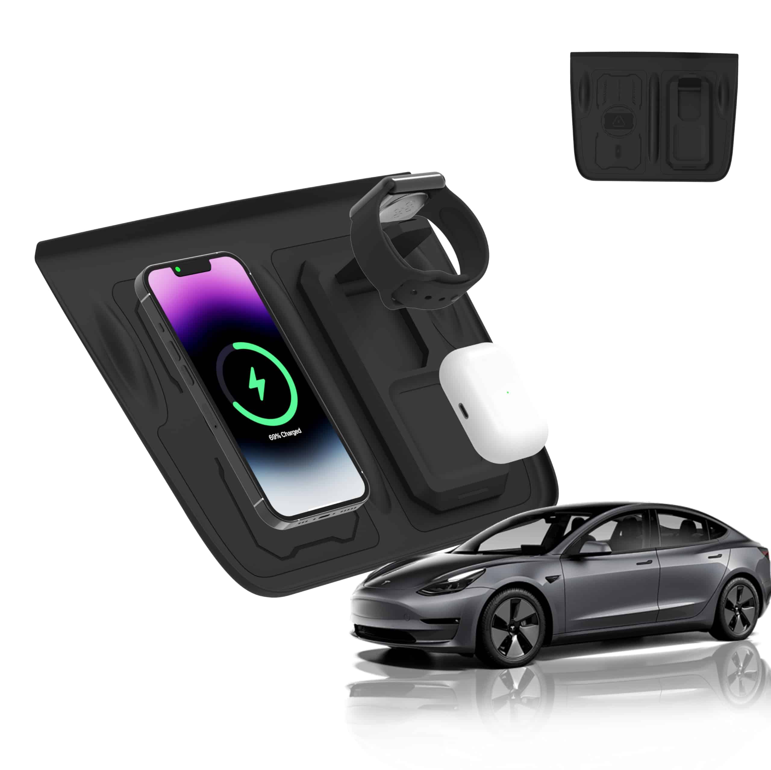 Tapete de Carga Inalámbrica Fannasi 3 en 1 para Accesorios