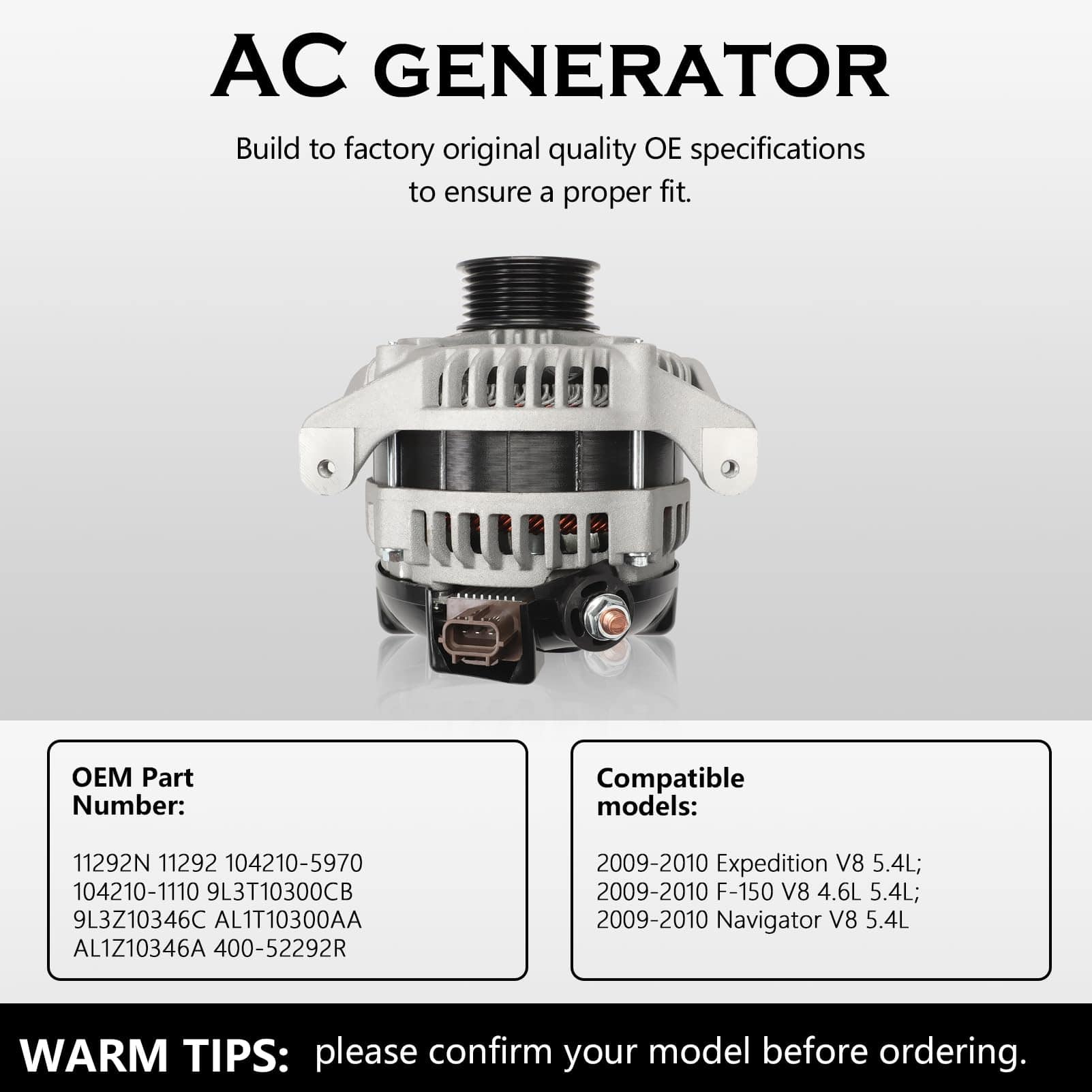 Alternador compatible con F-150 2009-2010 Expedition - Imagen 4