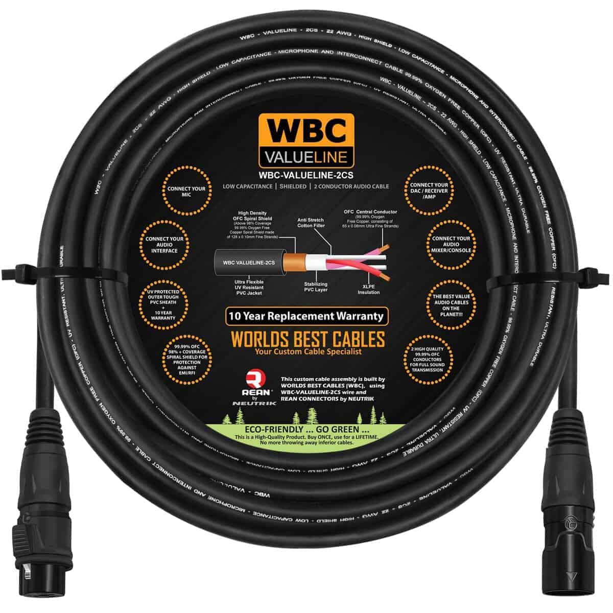 WBC-VALUELINE-2CS (22 AWG) - Cable de -Negro