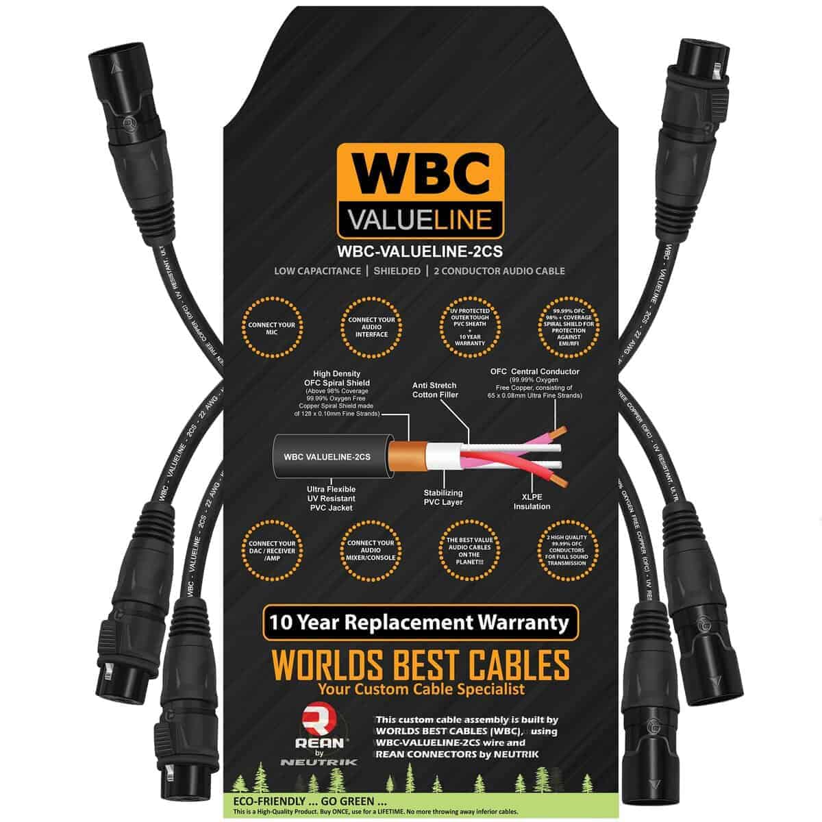 WBC-VALUELINE-2CS (22 AWG) - 3 Unidades - 1 Pies - Cable de