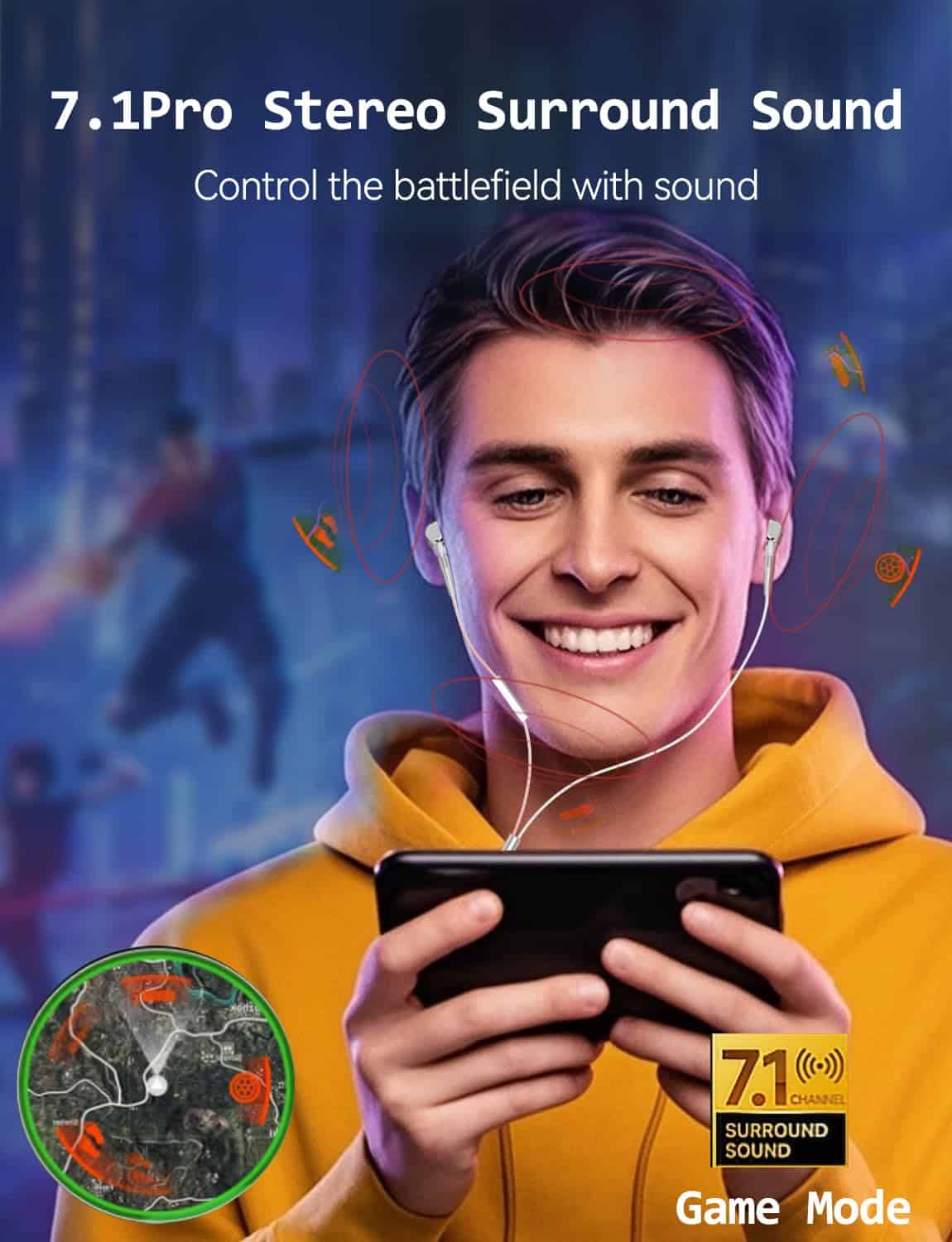 Audífonos con cable para juegos BEIBING RIVERS con - Imagen 3