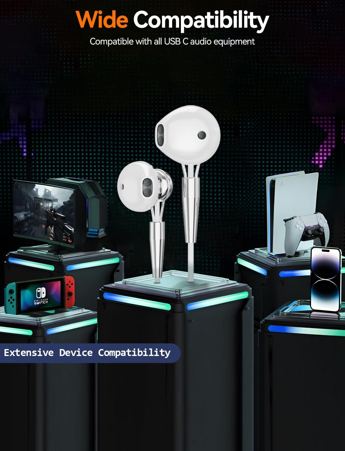 Audífonos con cable para juegos BEIBING RIVERS con - Imagen 9