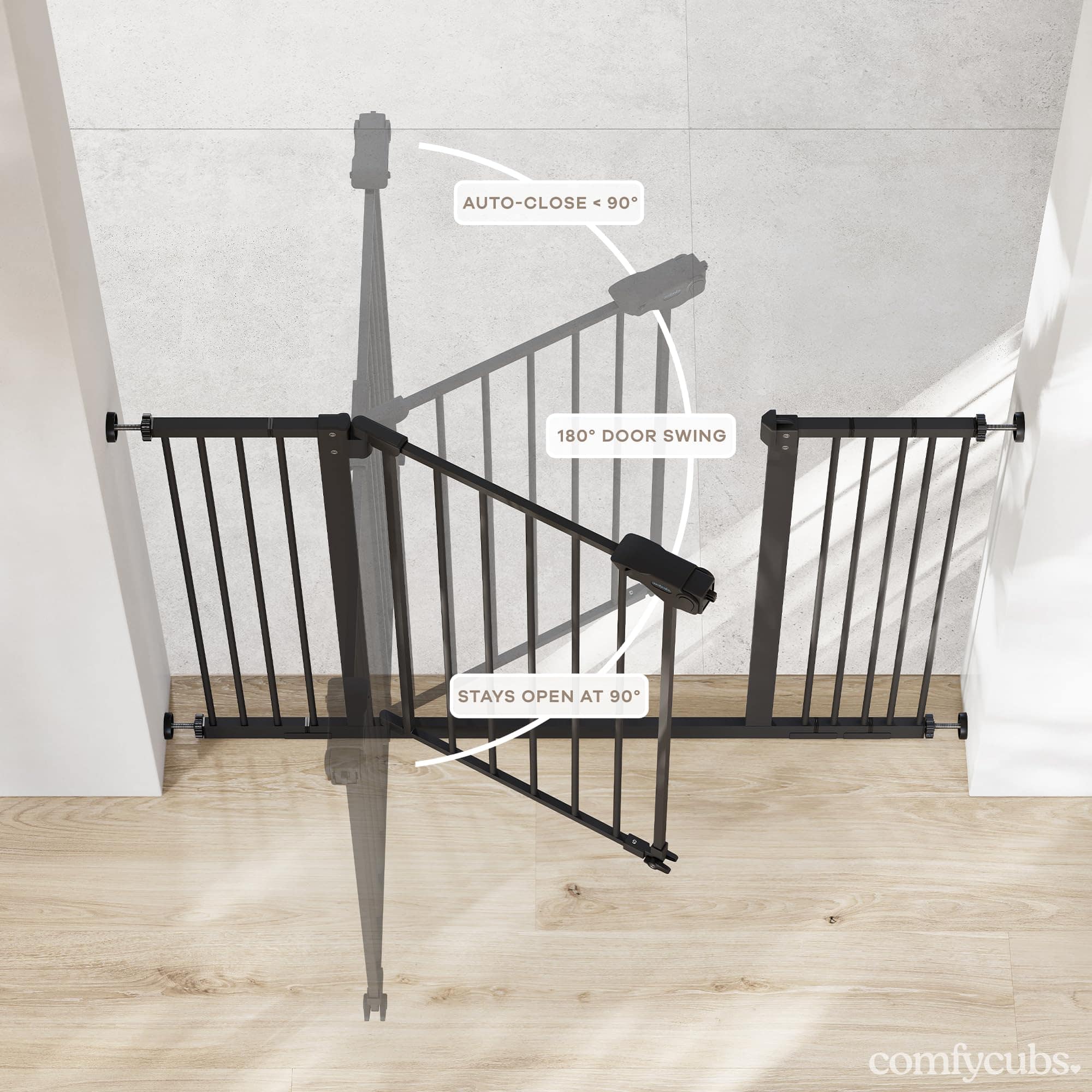 Comfy Cubs Baby Safety Gate con 3 Extensiones - Barrera - Imagen 7