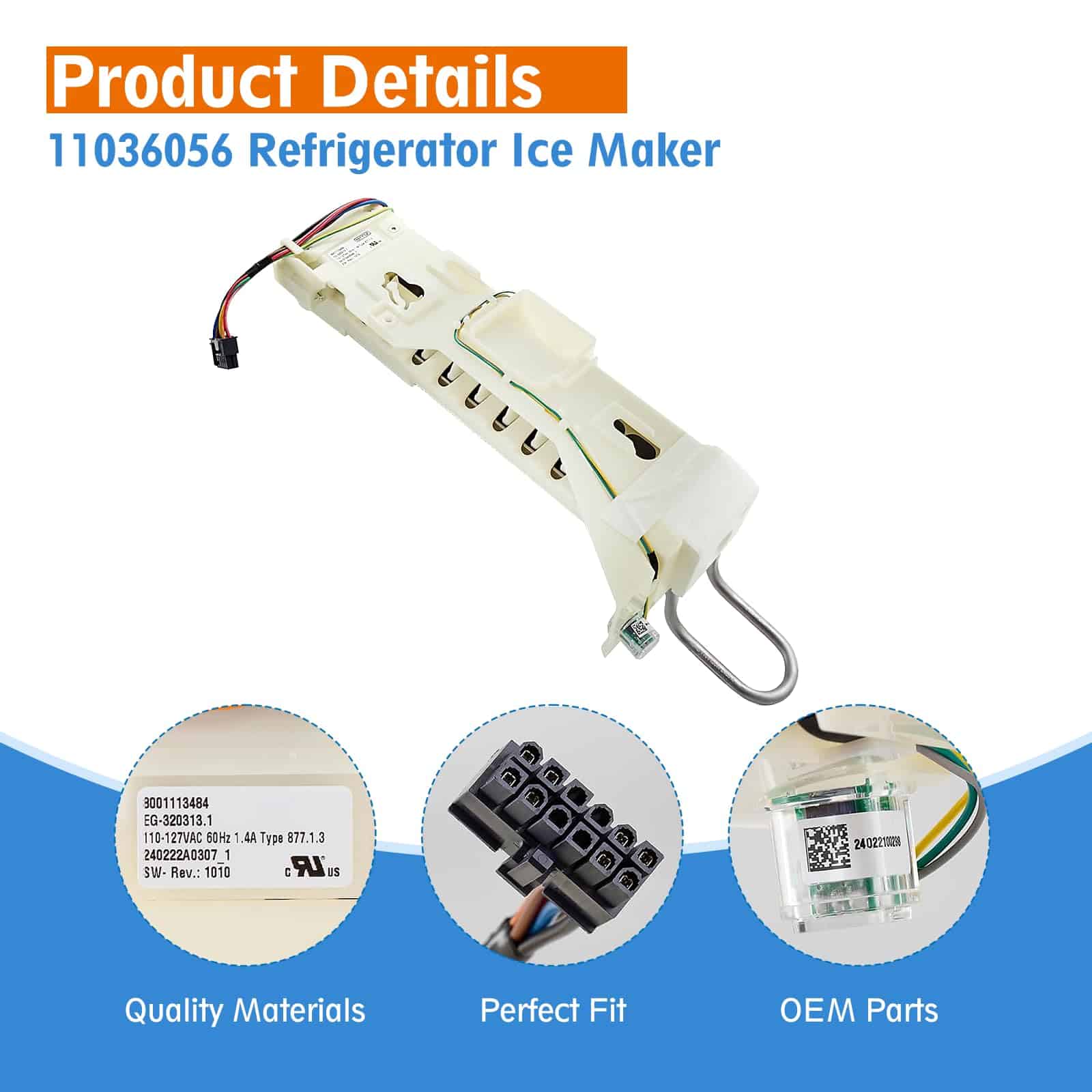 Fabricante de hielo para refrigerador 11036056 compatible - Imagen 5