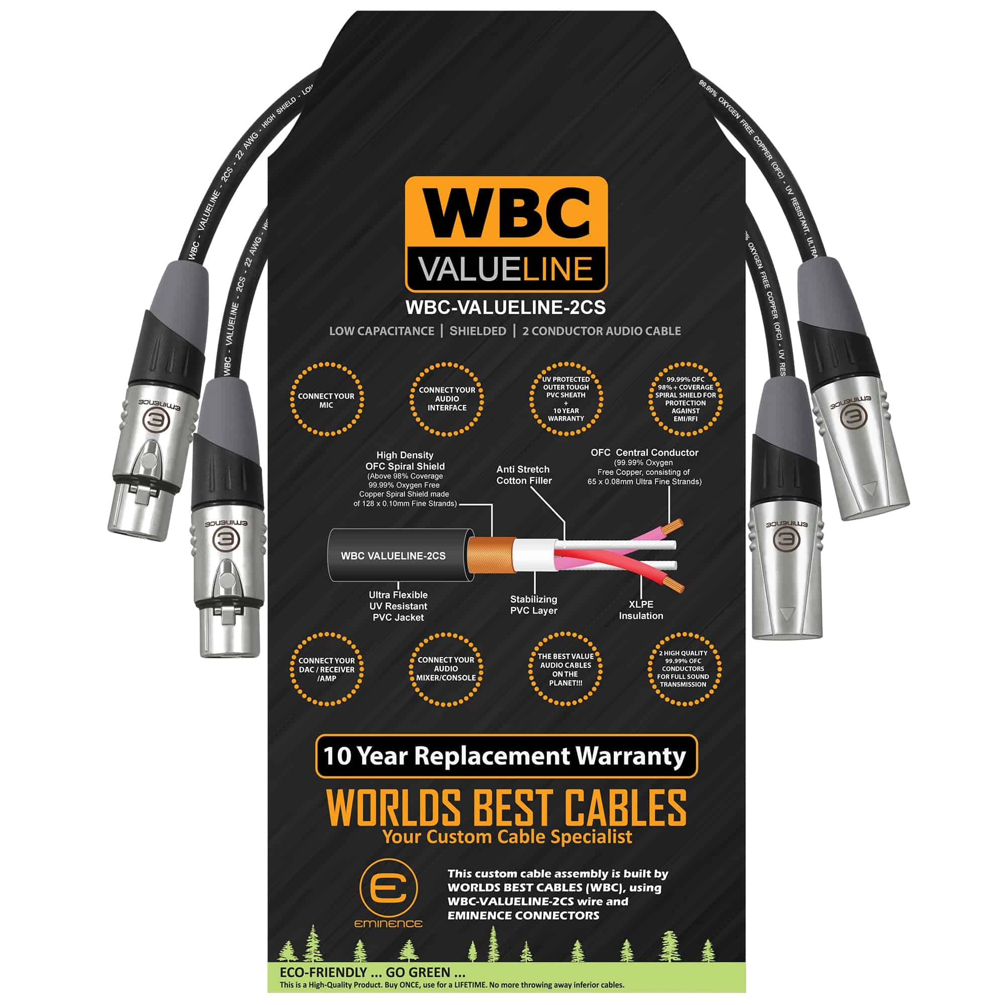 WBC-VALUELINE-2CS (22 AWG) - 2 Unidades - 1.5 pies de Cable