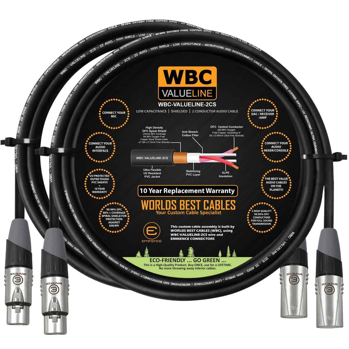 WBC-VALUELINE-2CS (22 AWG) - 2 Unidades - 3 pies - Cable de
