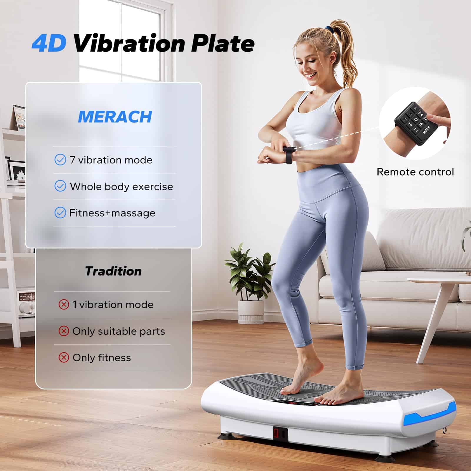 Máquina de Ejercicio de Placas de Vibración MERACH 4D, - Imagen 3