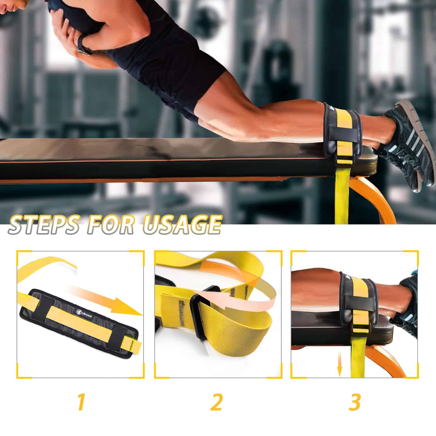 Correa Ajustable para Curl Nórdico con Anclaje de Espuma - Imagen 3