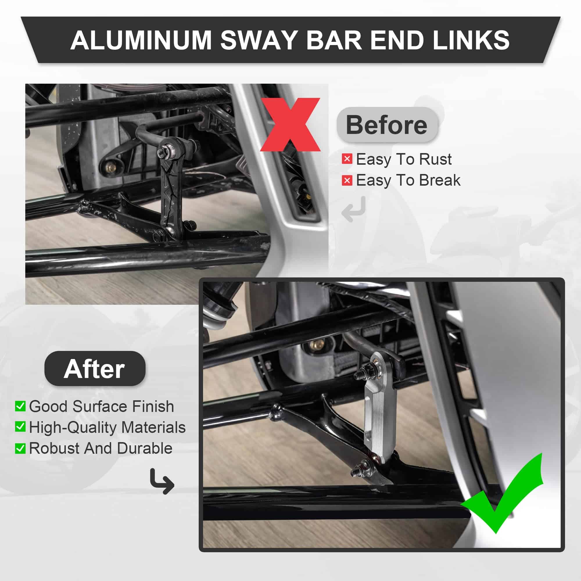 Enlaces de extreme de barra estabilizadora de aluminio - Imagen 4
