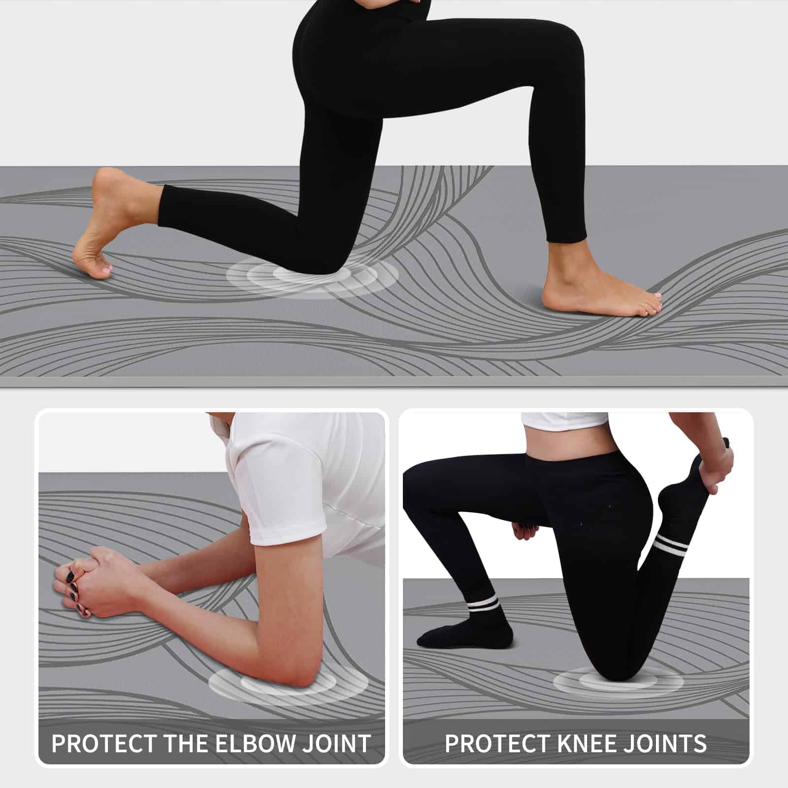 Tapete de Yoga Grande PAIDU - 72�x36�x0.4� -Gris - Imagen 9