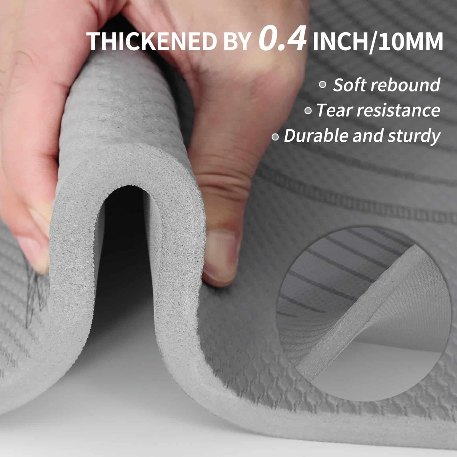 Tapete de Yoga Grande PAIDU - 72�x36�x0.4� -Gris - Imagen 4