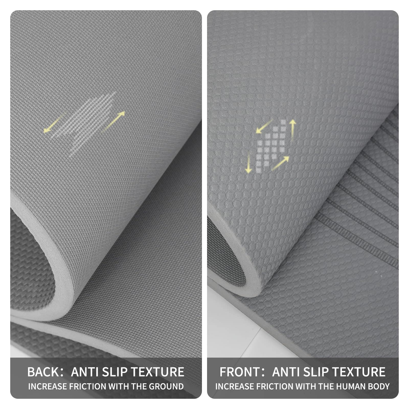 Tapete de Yoga Grande PAIDU - 72�x36�x0.4� -Gris - Imagen 7