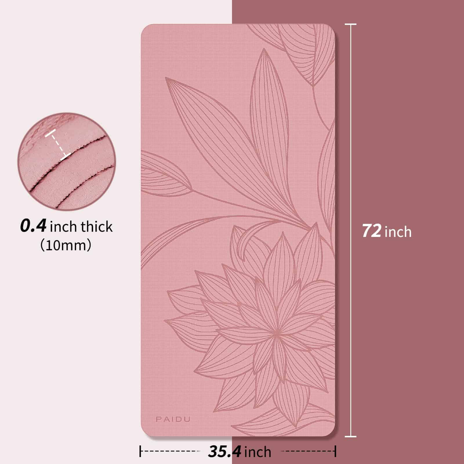 Tapete de Yoga Grande PAIDU - 72�x36�x0.4� Extra Ancho - - Imagen 3