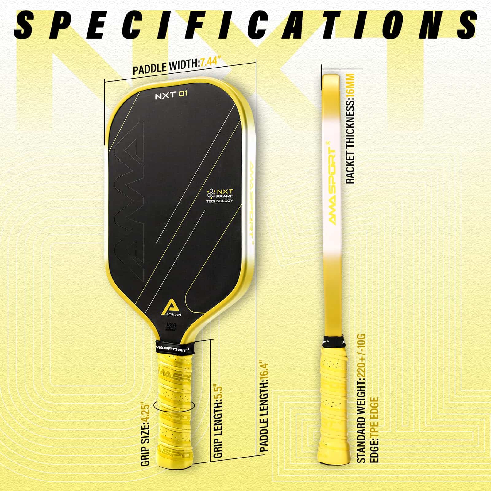 Pala de Pickleball PICKLETECH NXT 01 con Marco de - Imagen 6