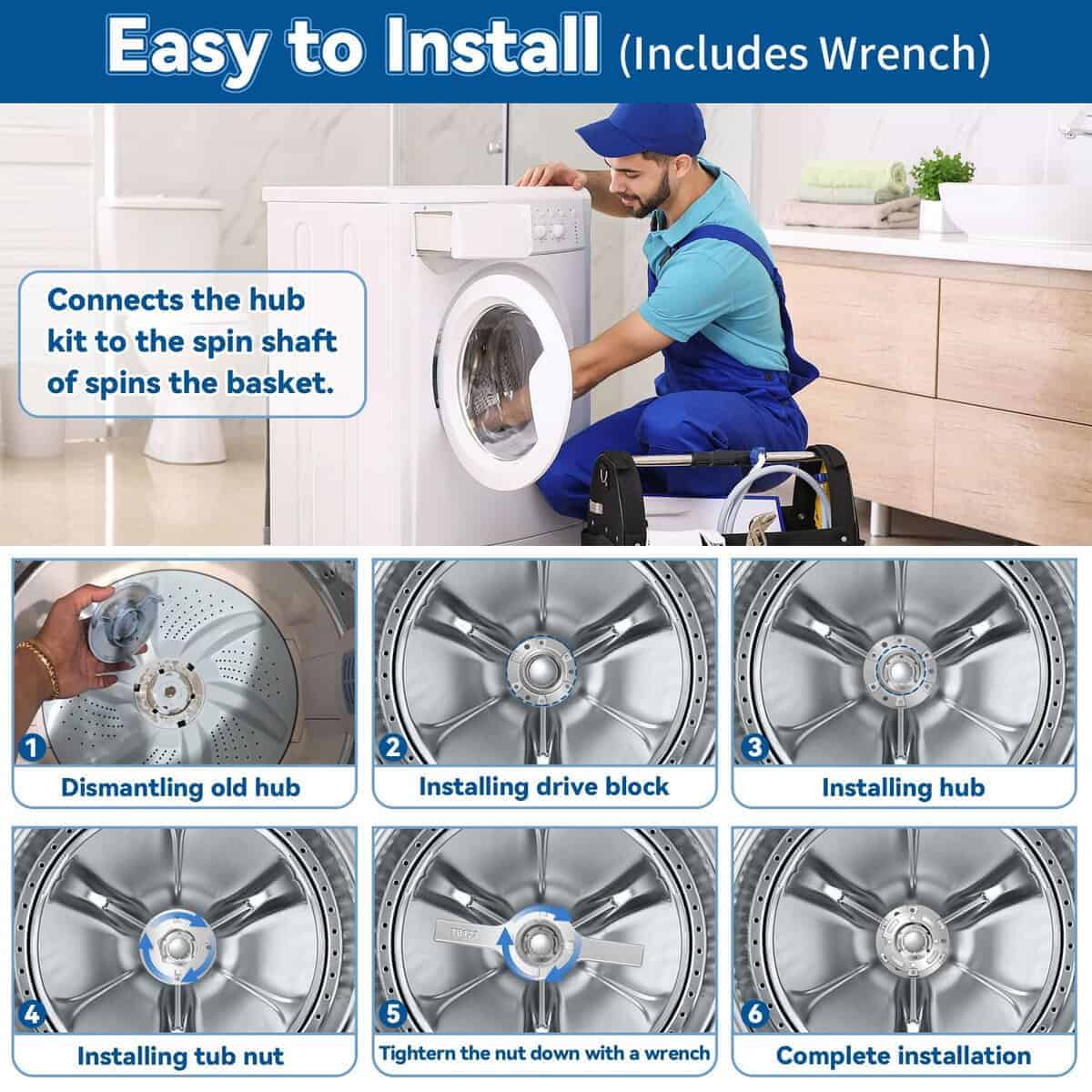 awliye Upgraded W10324651 Hub Replacement with TB123A - Imagen 5