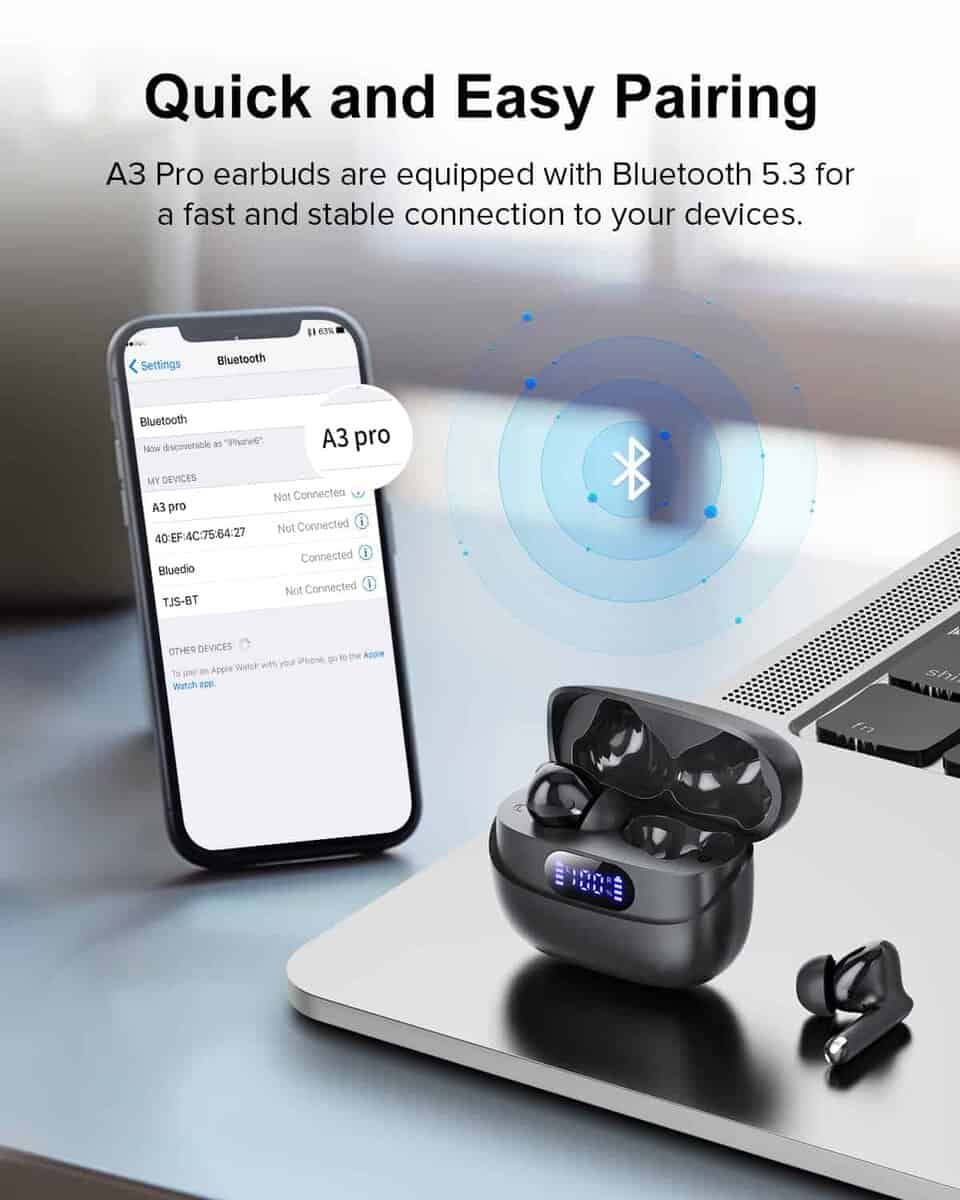 Audífonos Inalámbricos TUMJUN, 42H Tiempo de Reproducción - Imagen 4