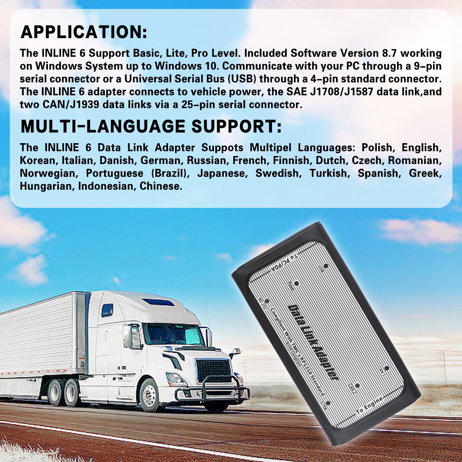 Adaptador de enlace de datos pesados INLINE6 V8.7 3165033 - Imagen 8