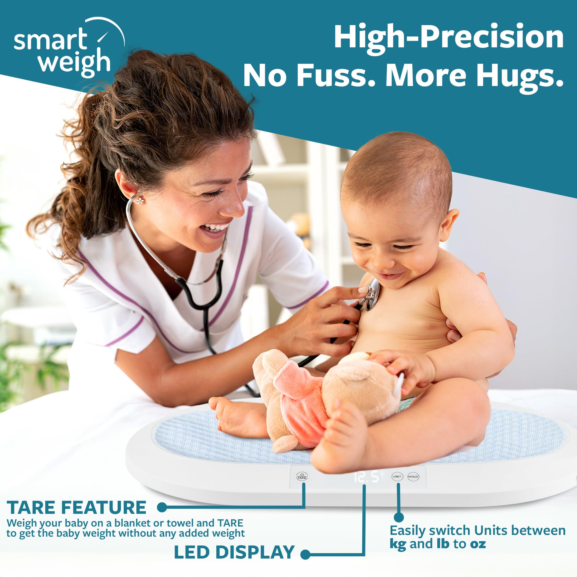 Báscula digital precisa Smart Weigh para bebés y mascotas - Imagen 8