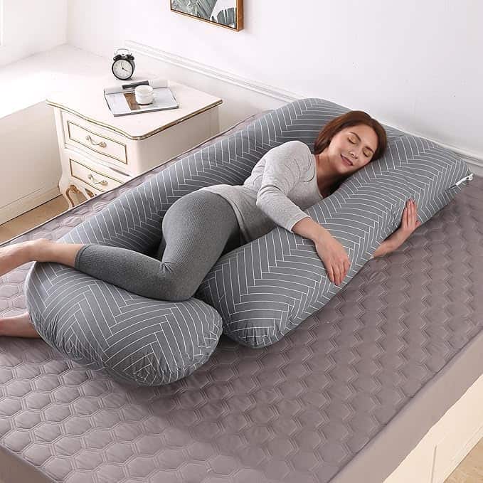 Almohada de Embarazo EchoWisp en Forma de U, 100% Algodón,